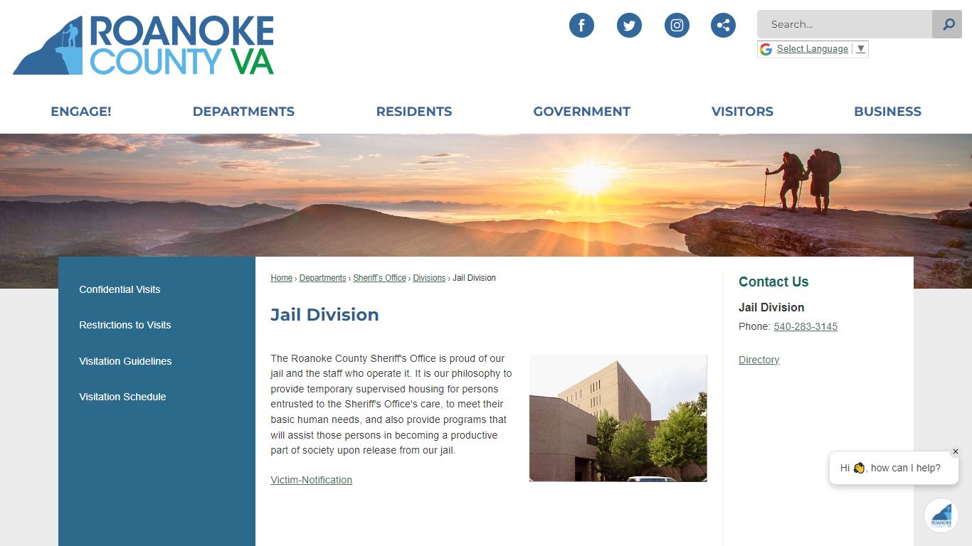 Jail Division | Roanoke County, VA - Official Website